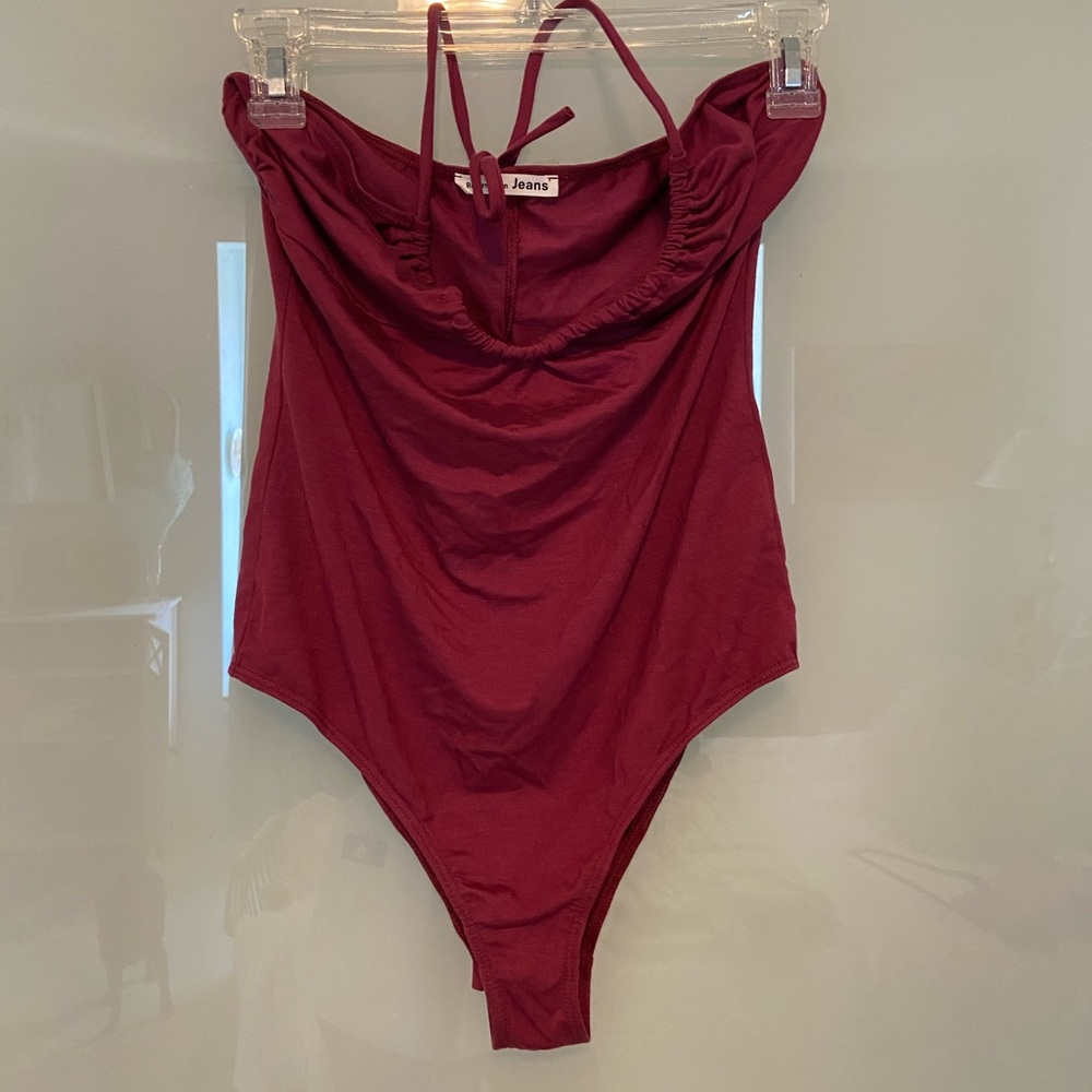Reformation Alessandro Bodysuit Maroon